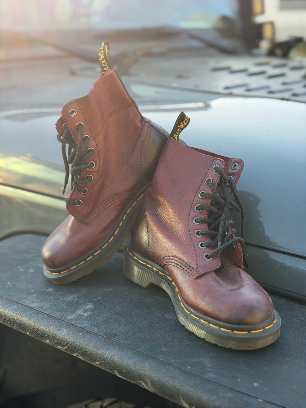 Dr. Martens 1460 Burgundy Red Antiqued Pascal Boots